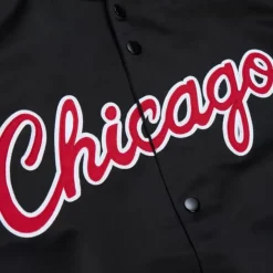Mitchell & Ness Jackets & Outerwear-Double Clutch Lightweight Satin Jacket Chicago Bulls
