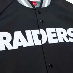 Mitchell & Ness Jackets & Outerwear-Double Clutch Lightweight Satin Jacket Oakland Raiders
