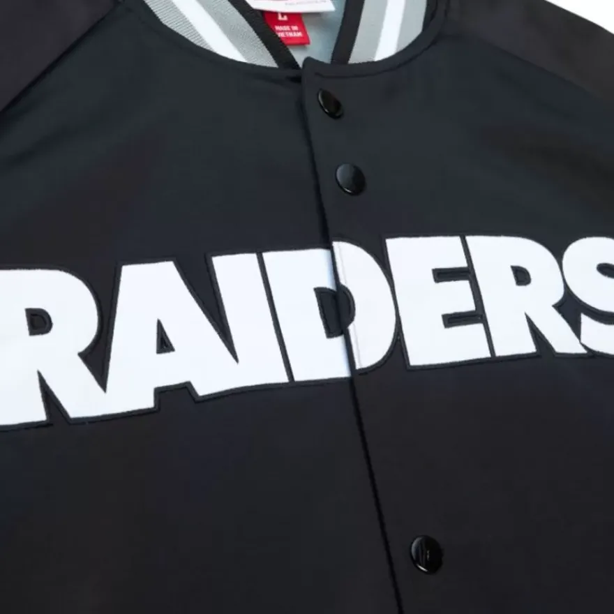 Mitchell & Ness Jackets & Outerwear-Double Clutch Lightweight Satin Jacket Oakland Raiders