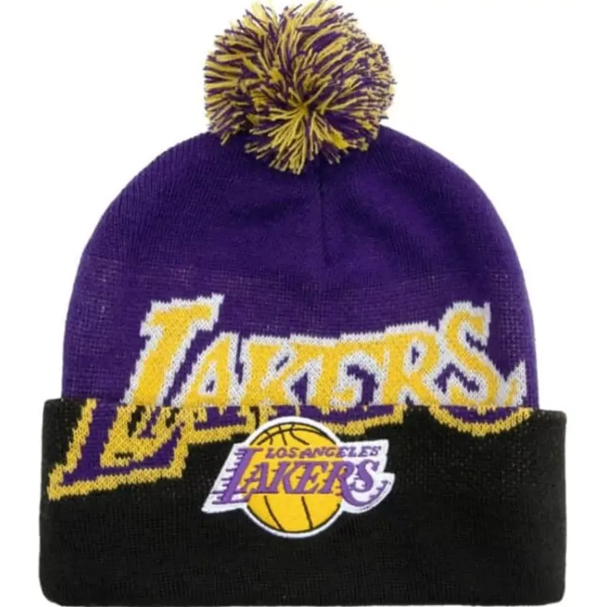 Mitchell & Ness Knit-Double Take Pom Knit Hwc Los Angeles Lakers
