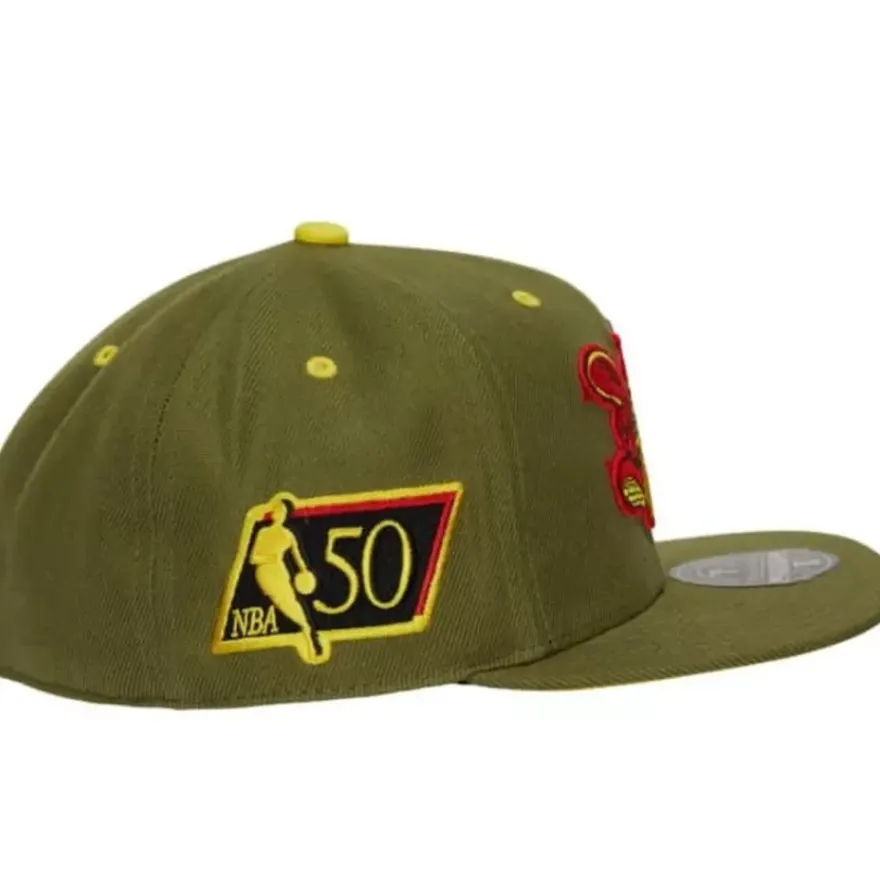 Mitchell & Ness Fitted-Dusty Olive Fitted Hwc Charlotte Hornets