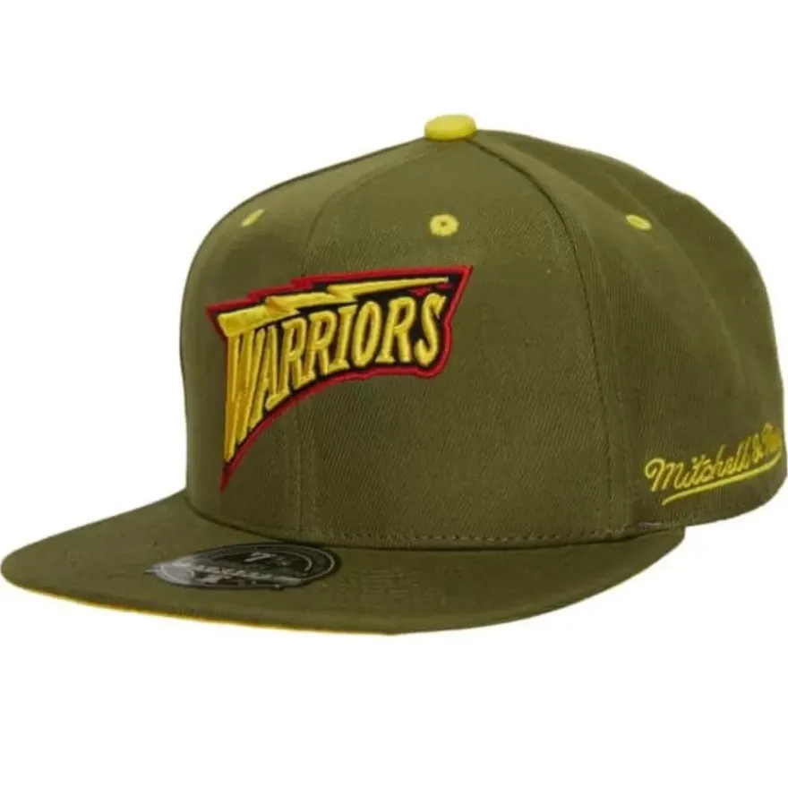 Mitchell & Ness Fitted-Dusty Olive Fitted Hwc Golden State Warriors