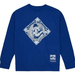 Mitchell & Ness Hoodies & Sweatshirts-Emblem Crew Los Angeles Dodgers Fernando Valenzuela