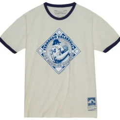 Mitchell & Ness T-Shirts & Tops-Emblem Ringer Los Angeles Dodgers Fernando Valenzuela