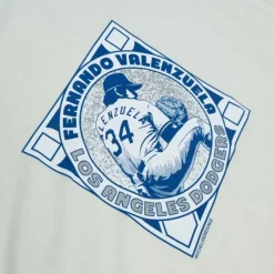 Mitchell & Ness T-Shirts & Tops-Emblem Ringer Los Angeles Dodgers Fernando Valenzuela