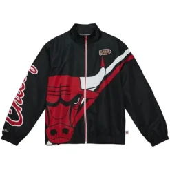 Mitchell & Ness Jackets & Outerwear-Exploded Logo Warm Up Jacket Chicago Bulls