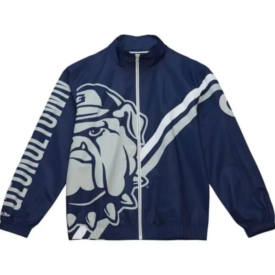 Mitchell & Ness Jackets & Outerwear-Exploded Logo Warm Up Jacket Georgetown University