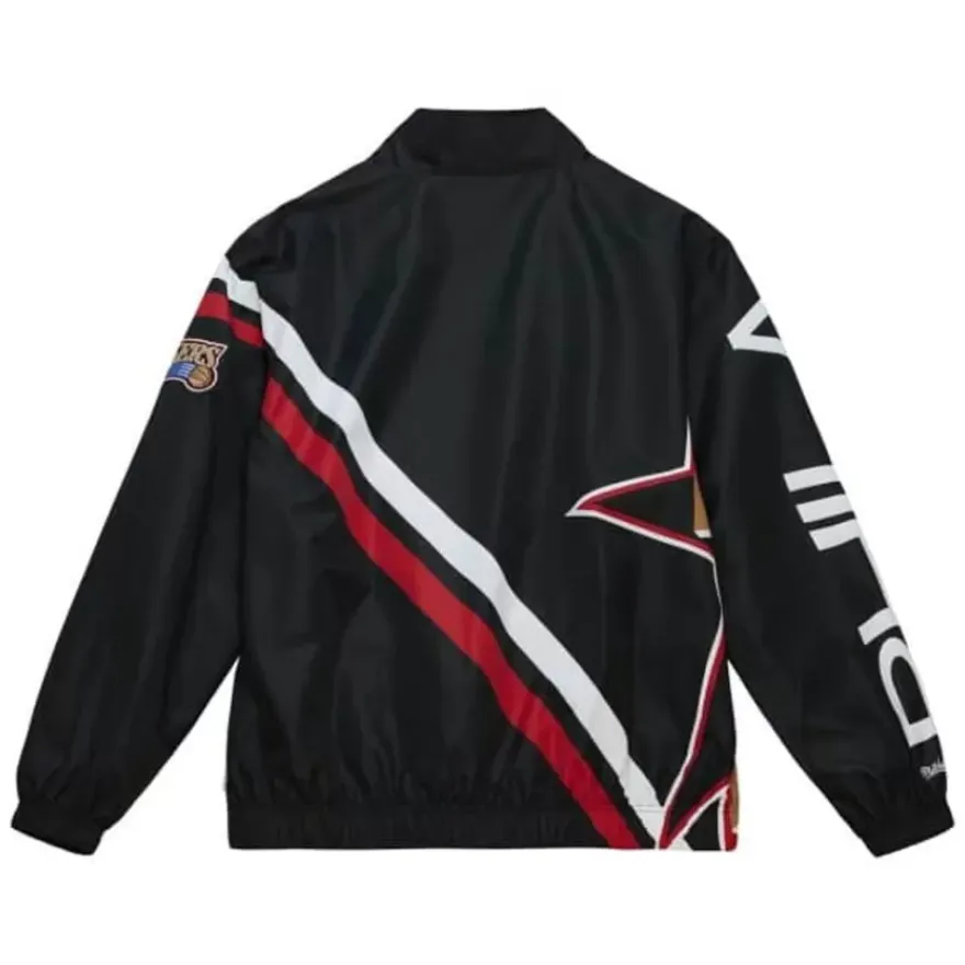 Mitchell & Ness Jackets & Outerwear-Exploded Logo Warm Up Jacket Philadelphia 76Ers