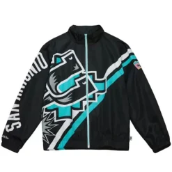 Mitchell & Ness Jackets & Outerwear-Exploded Logo Warm Up Jacket San Antonio Spurs