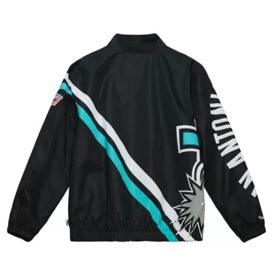 Mitchell & Ness Jackets & Outerwear-Exploded Logo Warm Up Jacket San Antonio Spurs