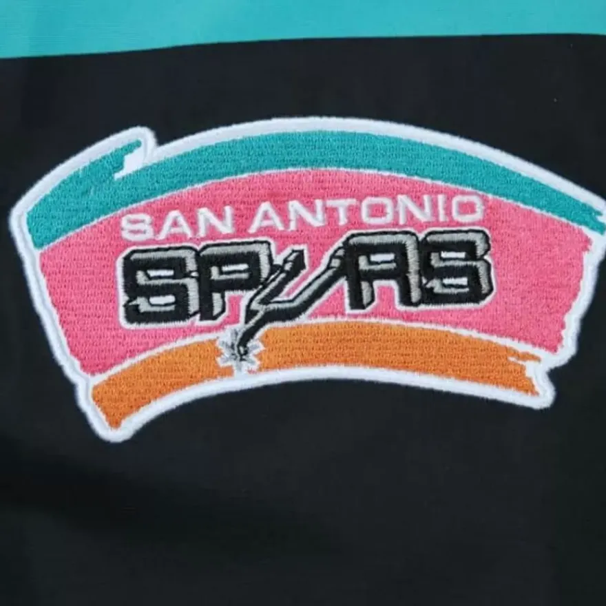 Mitchell & Ness Jackets & Outerwear-Exploded Logo Warm Up Jacket San Antonio Spurs