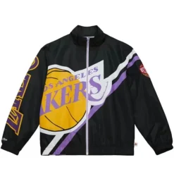 Mitchell & Ness Jackets & Outerwear-Exploded Logo Warm Up Jacket Los Angeles Lakers