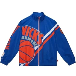Mitchell & Ness Jackets & Outerwear-Exploded Logo Warm Up Jacket New York Knicks
