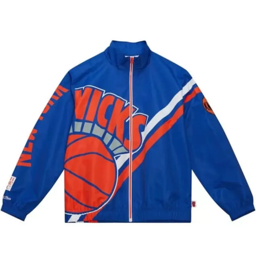 Mitchell & Ness Jackets & Outerwear-Exploded Logo Warm Up Jacket New York Knicks