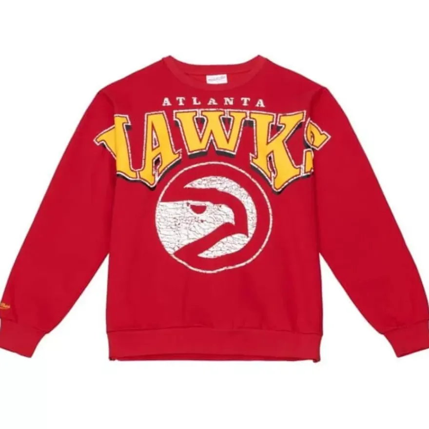 Mitchell & Ness Hoodies & Sweatshirts-Fashion Fleece Crew Atlanta Hawks