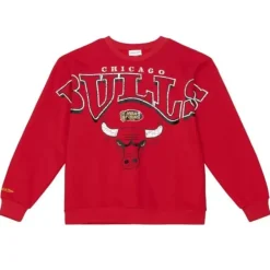 Mitchell & Ness Hoodies & Sweatshirts-Fashion Fleece Crew Chicago Bulls