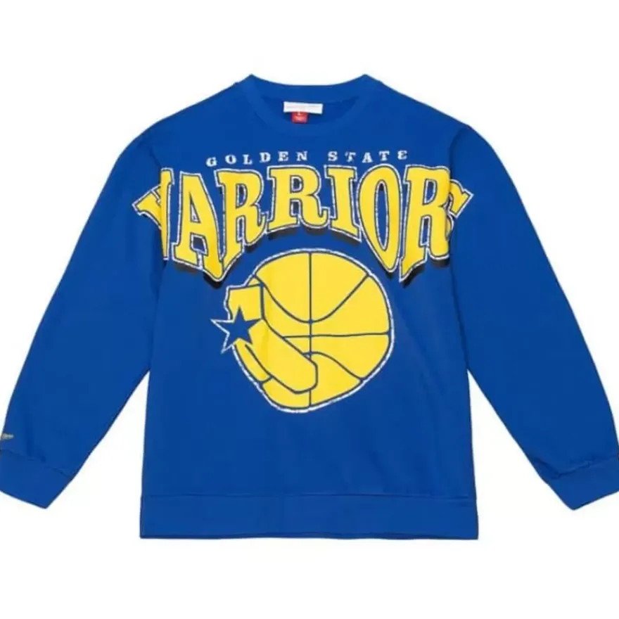 Mitchell & Ness Hoodies & Sweatshirts-Fashion Fleece Crew Golden State Warriors