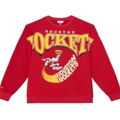 Mitchell & Ness Hoodies & Sweatshirts-Fashion Fleece Crew Houston Rockets
