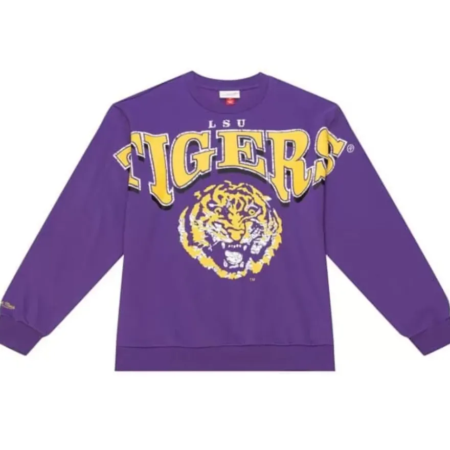 Mitchell & Ness Hoodies & Sweatshirts-Fashion Fleece Crew Louisiana State University