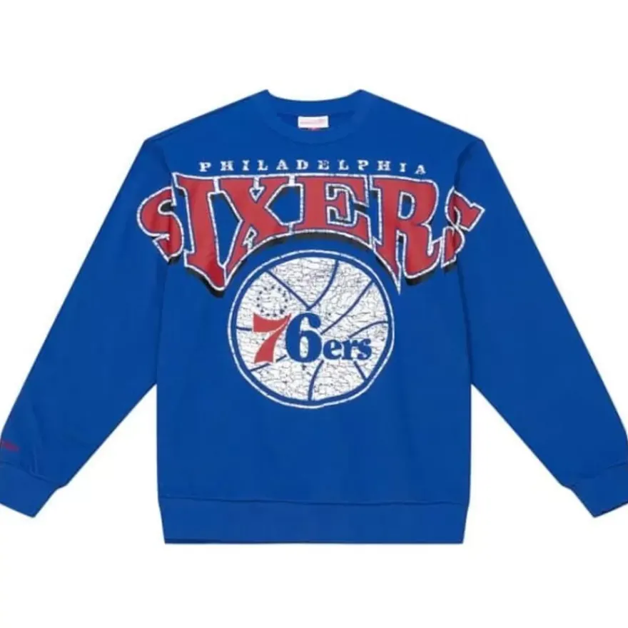 Mitchell & Ness Hoodies & Sweatshirts-Fashion Fleece Crew Philadelphia 76Ers