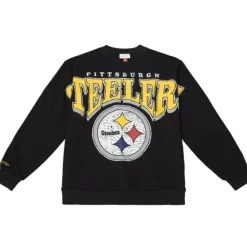 Mitchell & Ness Hoodies & Sweatshirts-Fashion Fleece Crew Pittsburgh Steelers