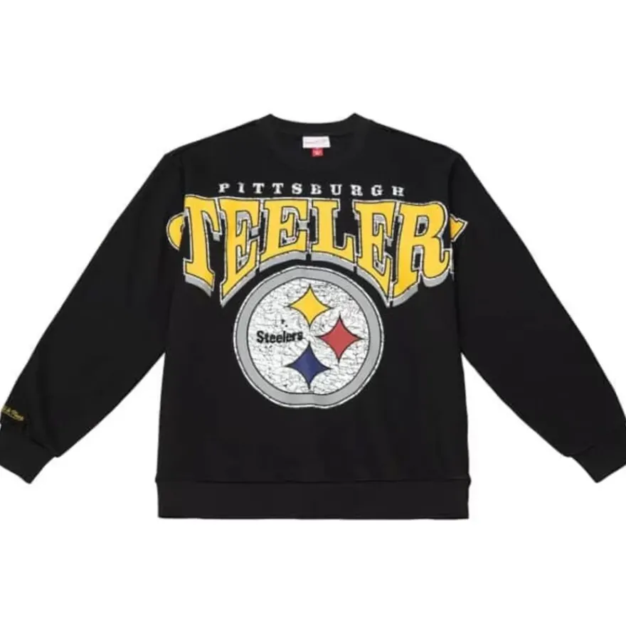 Mitchell & Ness Hoodies & Sweatshirts-Fashion Fleece Crew Pittsburgh Steelers