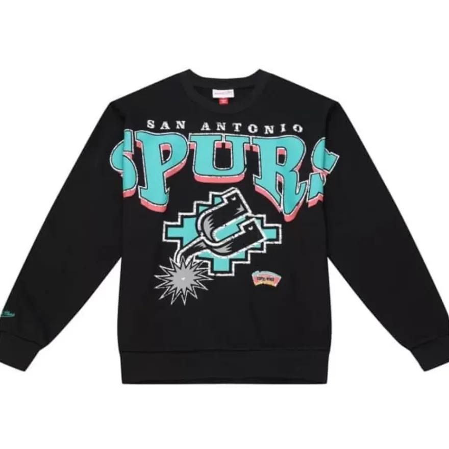 Mitchell & Ness Hoodies & Sweatshirts-Fashion Fleece Crew San Antonio Spurs