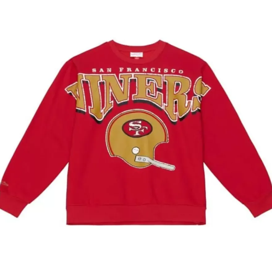 Mitchell & Ness Hoodies & Sweatshirts-Fashion Fleece Crew San Francisco 49Ers
