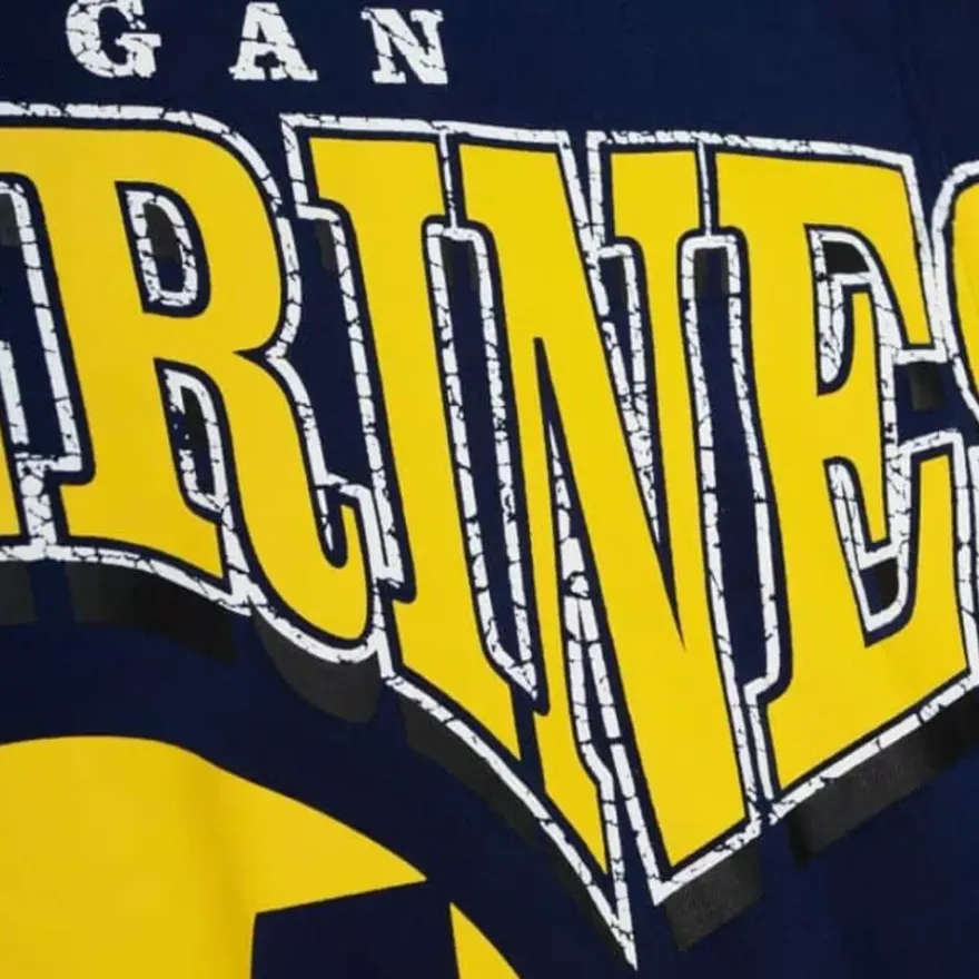 Mitchell & Ness Hoodies & Sweatshirts-Fashion Fleece Crew University Of Michigan