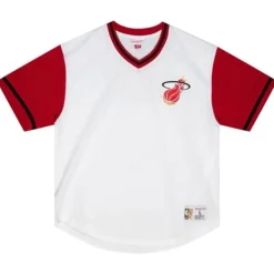 Mitchell & Ness T-Shirts & Tops-Fashion Mesh V-Neck Miami Heat