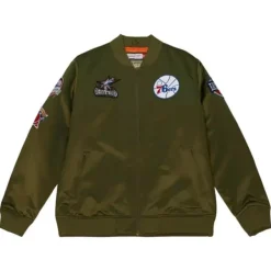 Mitchell & Ness Jackets & Outerwear-Flight Satin Bomber Jacket Philadelphia 76Ers