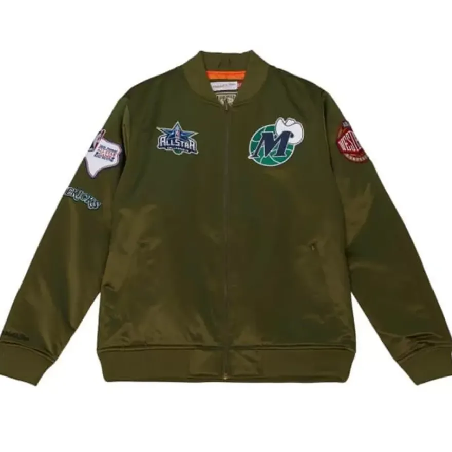 Mitchell & Ness Jackets & Outerwear-Flight Satin Bomber Jacket Dallas Mavericks