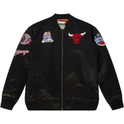 Mitchell & Ness Jackets & Outerwear-Flight Satin Bomber Jacket Chicago Bulls