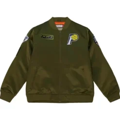 Mitchell & Ness Jackets & Outerwear-Flight Satin Bomber Jacket Indiana Pacers
