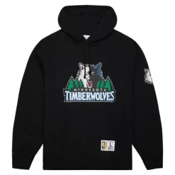 Mitchell & Ness Hoodies & Sweatshirts-Game Time Fleece Hoodie Vintage Logo Minnesota Timberwolves