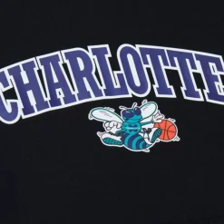 Mitchell & Ness Hoodies & Sweatshirts-Game Time Fleece Hoodie Vintage Logo Charlotte Hornets