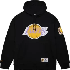 Mitchell & Ness Hoodies & Sweatshirts-Game Time Fleece Hoodie Vintage Logo Los Angeles Lakers