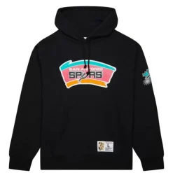 Mitchell & Ness Hoodies & Sweatshirts-Game Time Fleece Hoodie Vintage Logo San Antonio Spurs