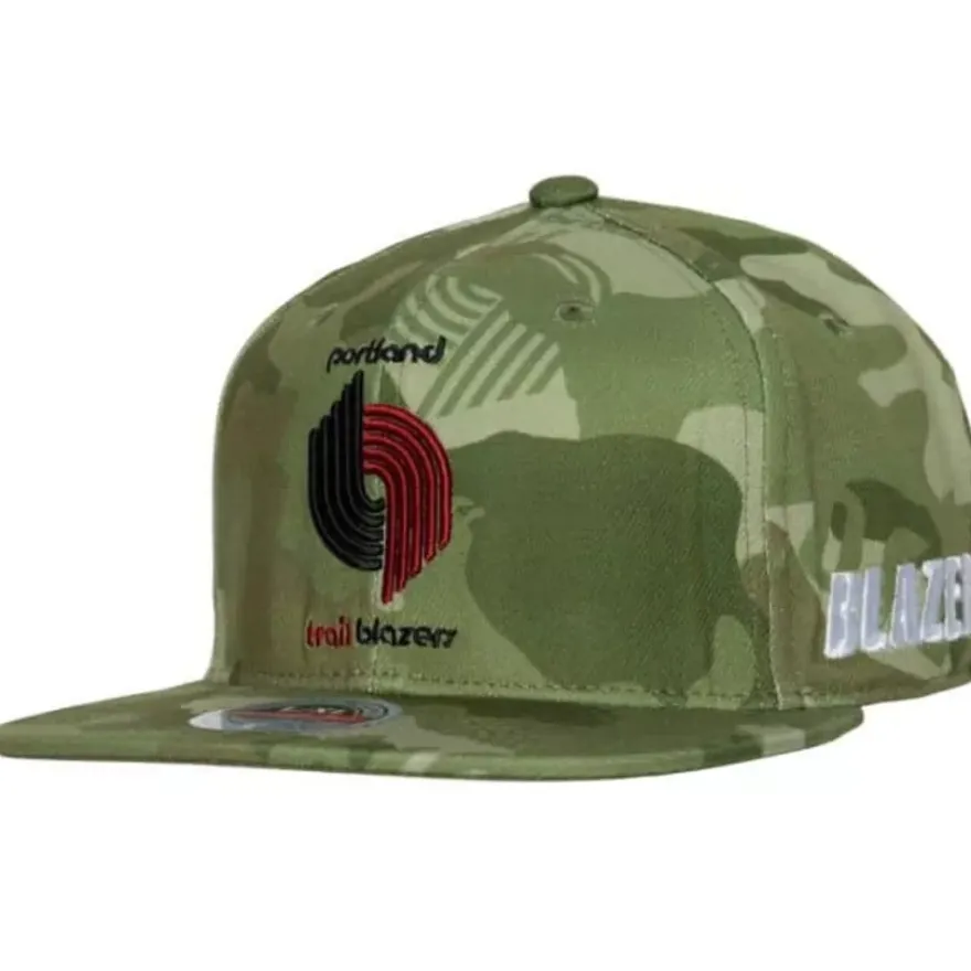 Mitchell & Ness Fitted-Ghost Camo Stretch Fitted Hwc Trail Portland Trail Blazers