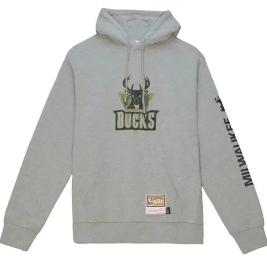 Mitchell & Ness Hoodies & Sweatshirts-Ghost Green Camo Hoody Milwaukee Bucks