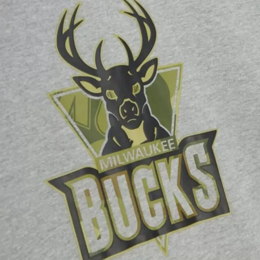 Mitchell & Ness Hoodies & Sweatshirts-Ghost Green Camo Hoody Milwaukee Bucks
