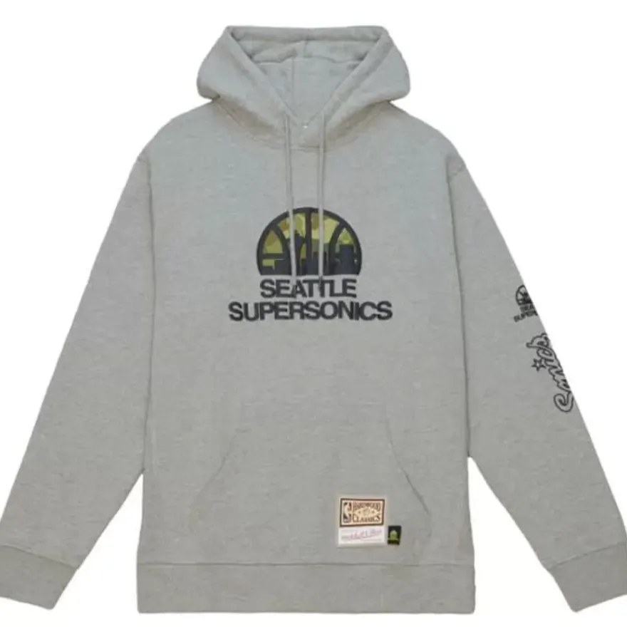 Mitchell & Ness Hoodies & Sweatshirts-Ghost Green Camo Hoody Seattle Supersonics