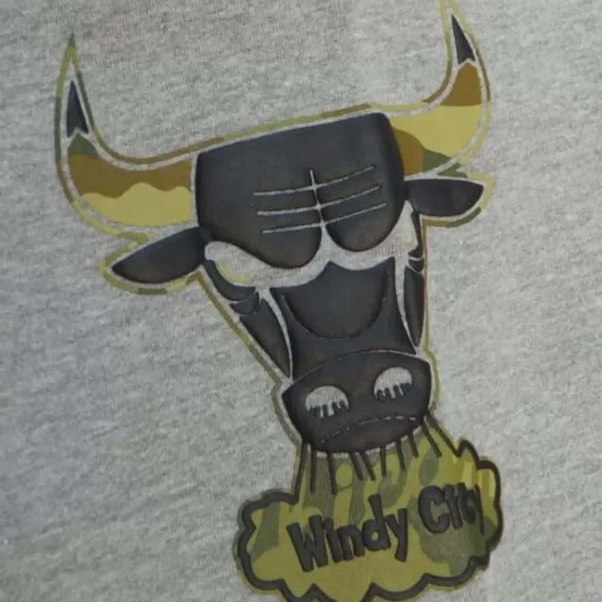 Mitchell & Ness Pants-Ghost Green Camo Sweatpants Chicago Bulls