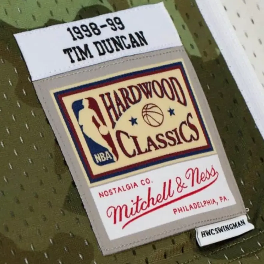 Mitchell & Ness Nba Swingman-Ghost Green Camo Swingman Tim Duncan San Antonio Spurs 1998-99 Jersey