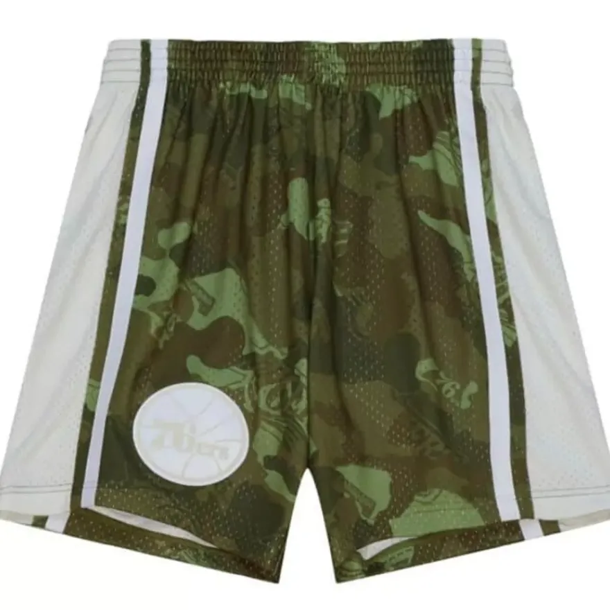 Mitchell & Ness Shorts-Ghost Green Camo Swingman Philadelphia 76Ers 1996-97 Shorts