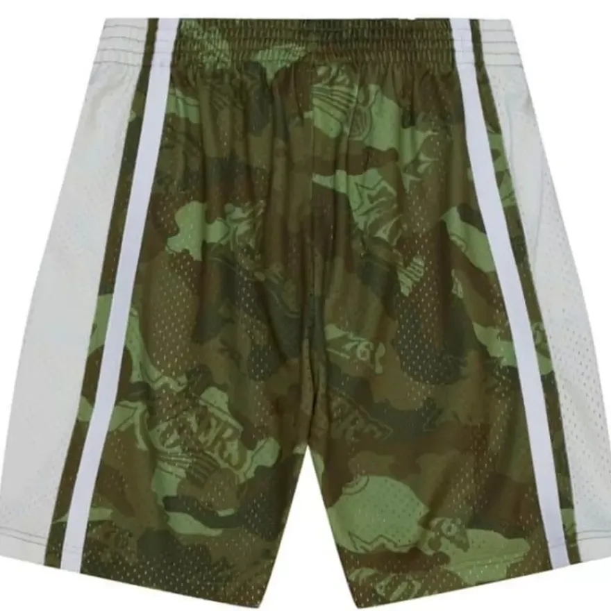 Mitchell & Ness Shorts-Ghost Green Camo Swingman Philadelphia 76Ers 1996-97 Shorts