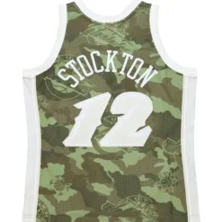 Mitchell & Ness Nba Swingman-Ghost Green Camo Swingman John Stockton Utah Jazz 1998-99 Jersey