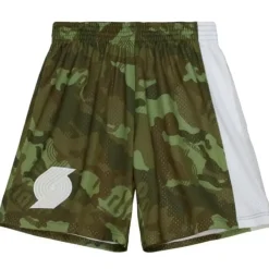 Mitchell & Ness Shorts-Ghost Green Camo Swingman Portland Trail Blazers 1991-92 Shorts