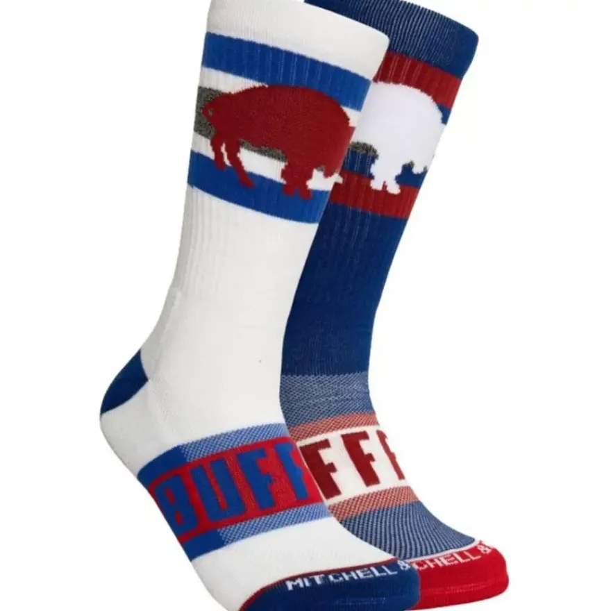 Mitchell & Ness Accessories-Hail Mary Crew Socks Buffalo Bills