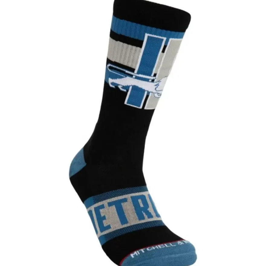 Mitchell & Ness Accessories-Hail Mary Crew Socks Detroit Lions